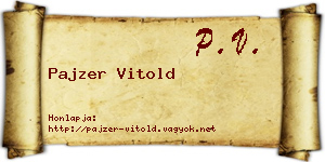 Pajzer Vitold névjegykártya